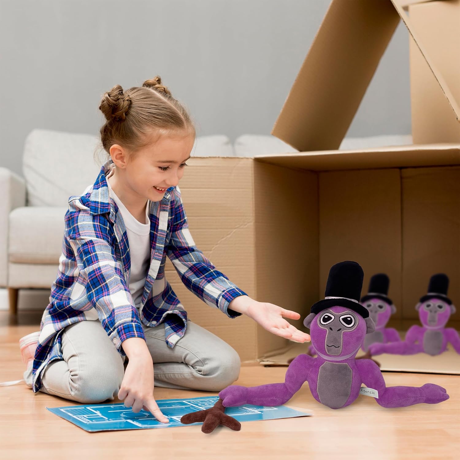 Monkey Plush - Stuffed Animal for Game Fans, Ideal for Birthday Parties Cute Halloween Plush Toy – Soft Stuffed Animal Plushie, Gift for Kids & Adults Party (Purple)